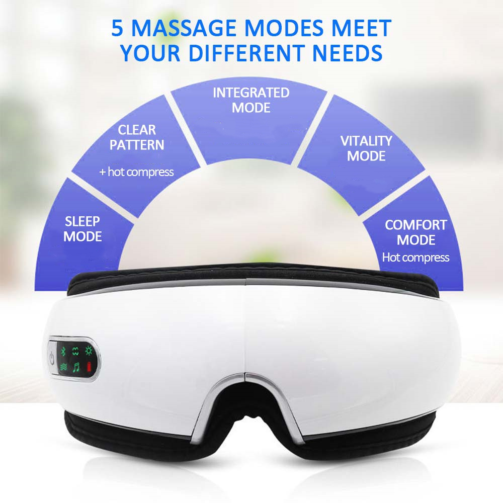 Electric eye massager adjustable warming-temperature levels