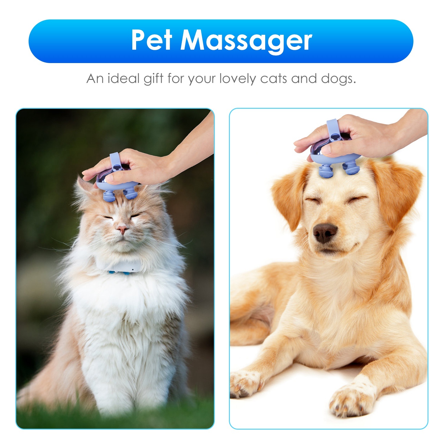 Electric handheld massager suitable for cats and dogs