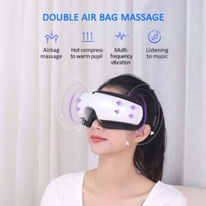 Electric eye massager with heat and air compression