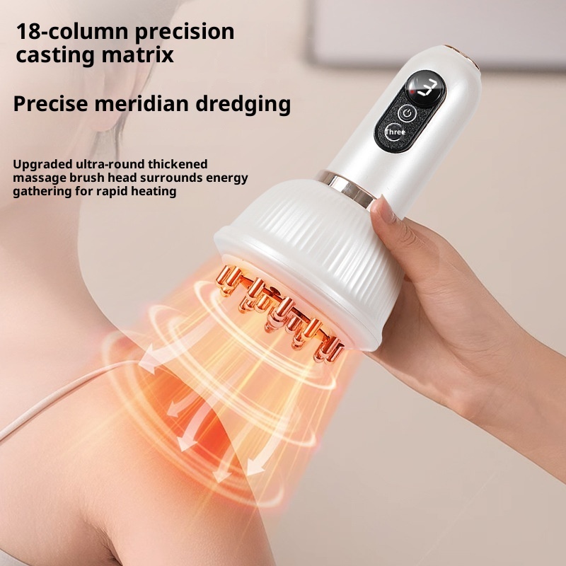 White Meridian massager with 18-point massage head feature