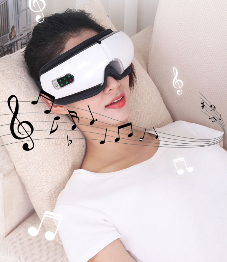 Rechargeable eye massager with relaxing music function