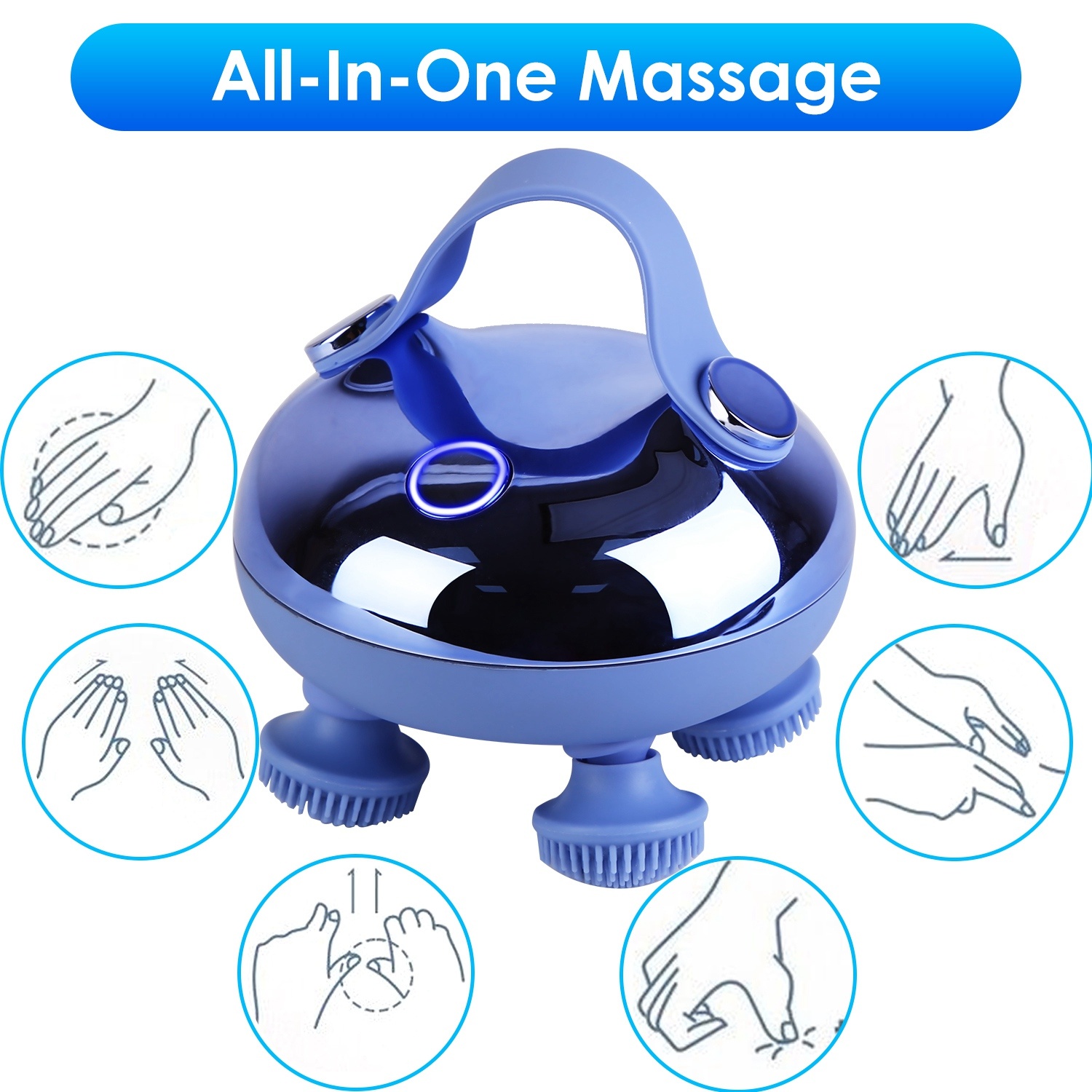 All-in-one electric massager for multiple body areas