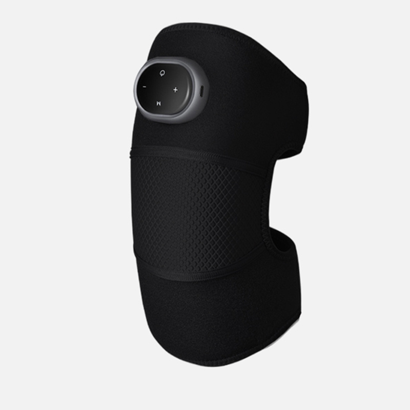 Black rechargeable heated knee therapy wrap product view