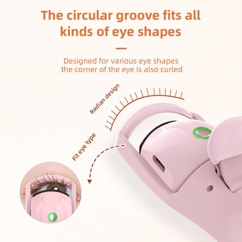 Soft silicone heating strip on rechargeable eyelash curler