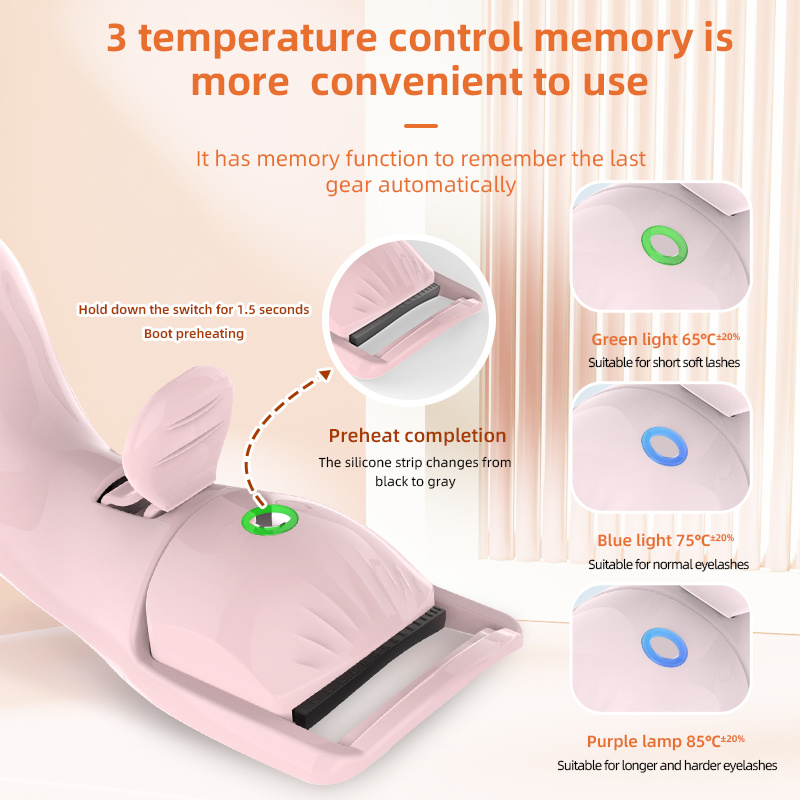Heated eyelash curler three-temperature setting guide