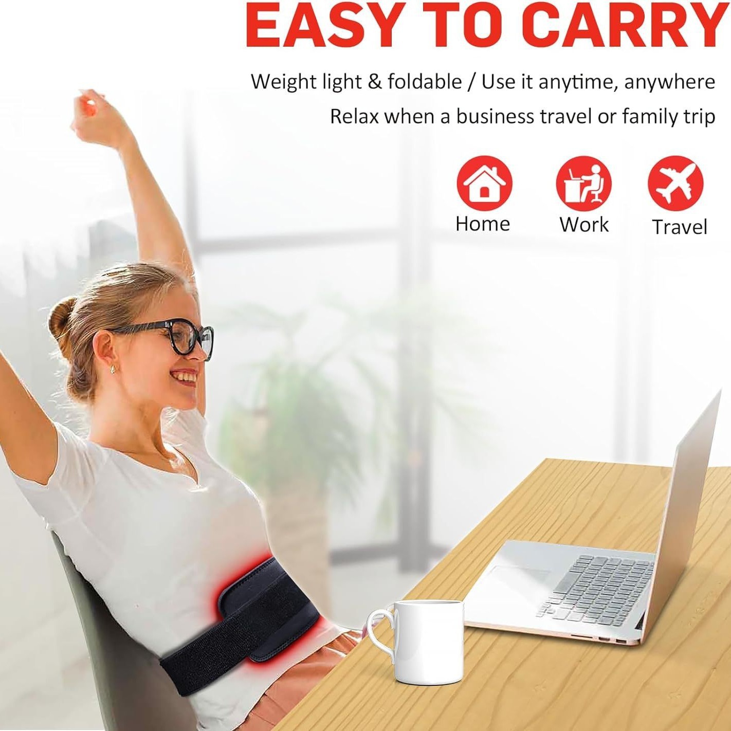 Red light therapy belt for home recovery