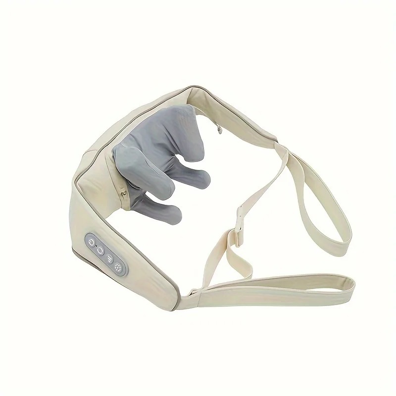 Shiatsu neck and shoulder massager product view with kneading nodes