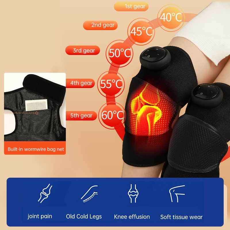 Heated knee therapy wrap heat and vibration function guide