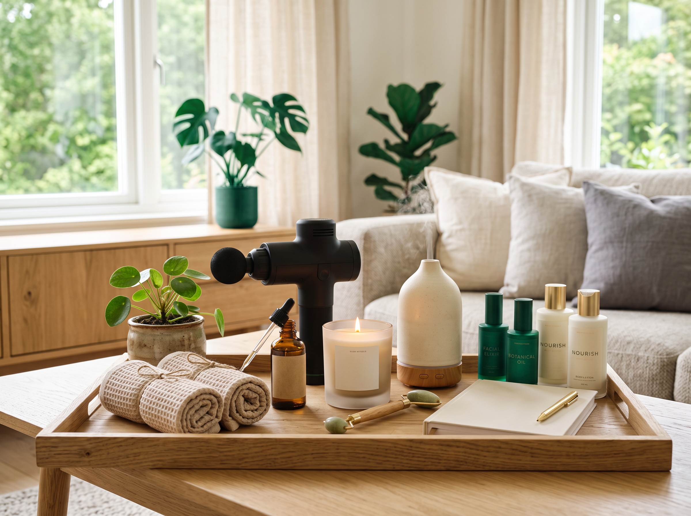 Premium Estzion wellness products in a calm home setting